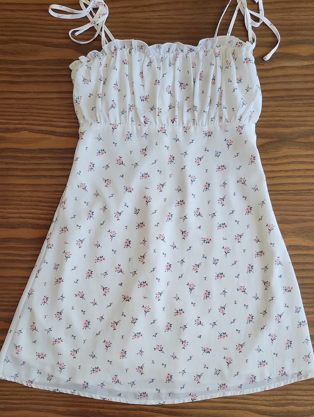 LULUS White Floral Tie-Shoulder Sundress | Size: S